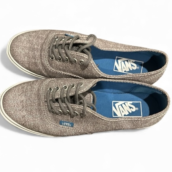 Men’s size 6, women’s size 7.5 Vans grey canvas herringbone - Picture 2 of 5